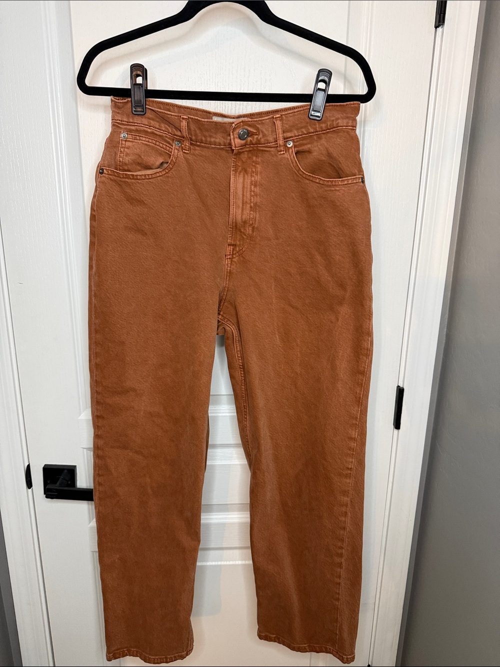 Everlane Wide-Leg Jeans in Rust Brown